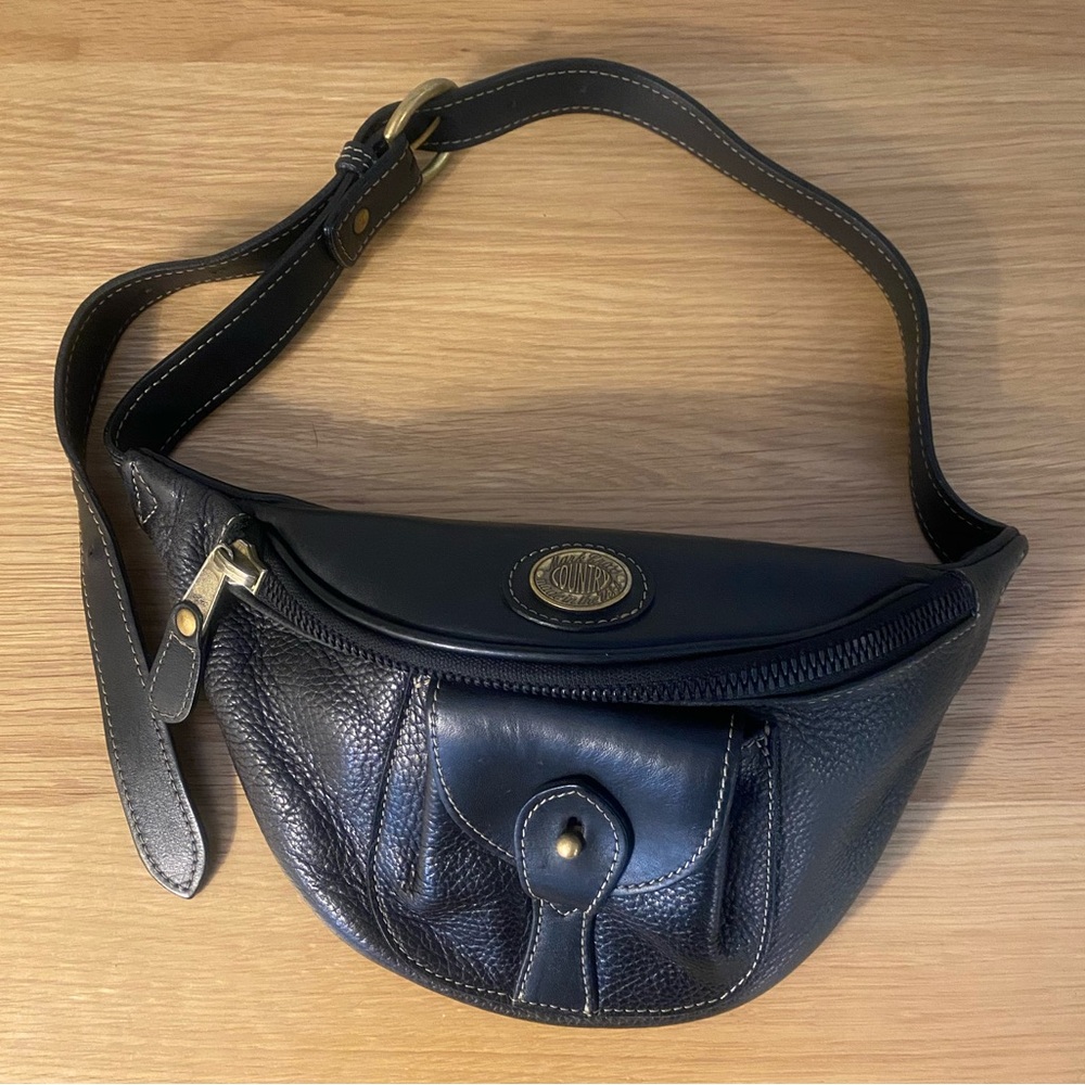 Mark Cross Black Leather Belt Bag